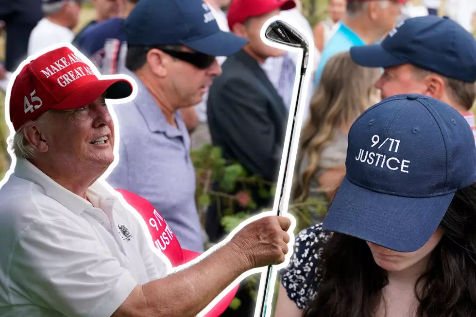 PHOTOS: Crowd gathers to protest tour at Trump’s NJ golf course