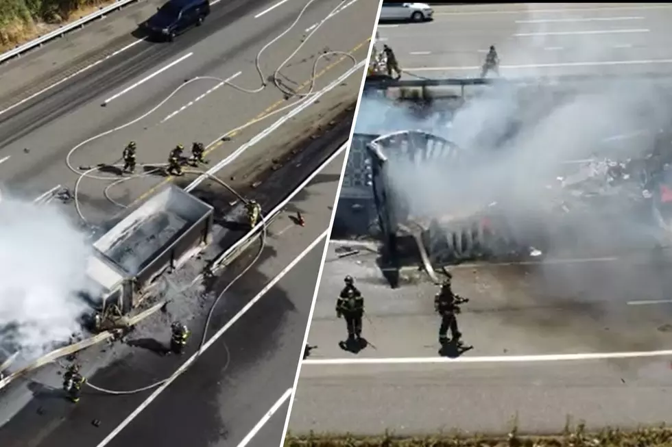 Smokey dump truck fire snarls NJ Turnpike traffic