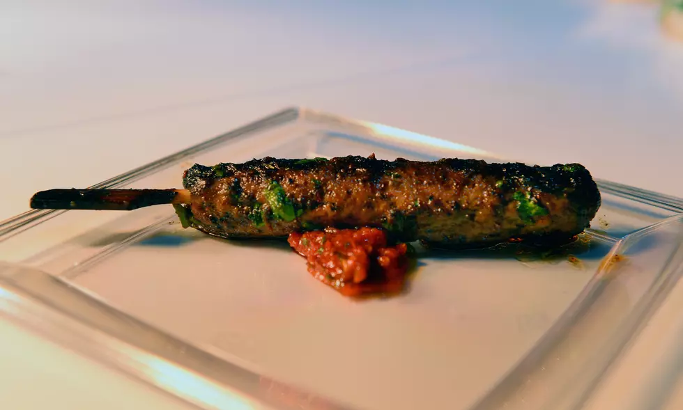This delicious skewer actually identifies as a meatball
