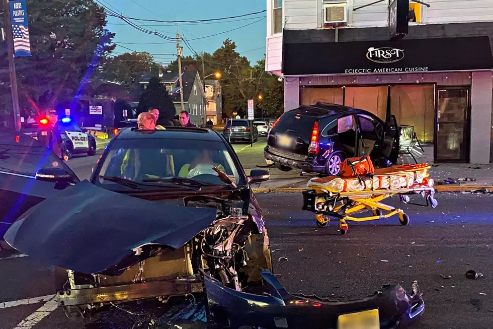 Police: Car hits SUV, sending it into NJ restaurant, hurting 3