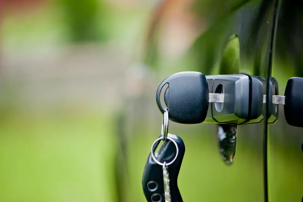 Car keys left in a lock