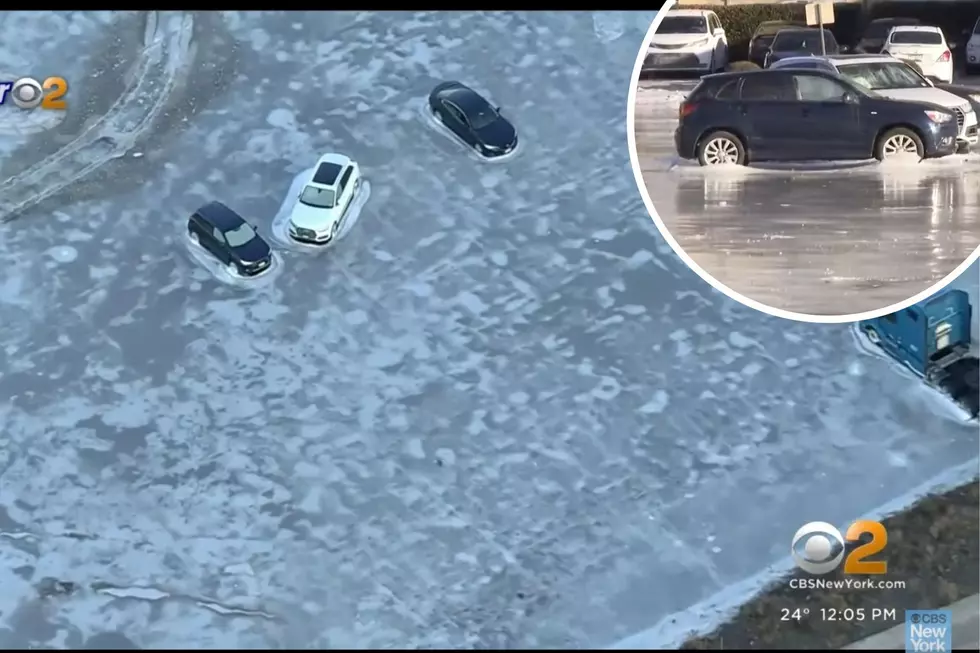 Cars abandoned in flooded NJ parking lot are now trapped in ice