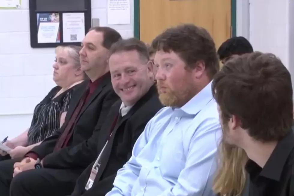 Anthony DeLuca smiling after receiving a unanimous vote from the Hillsborough school board. (via Youtube)