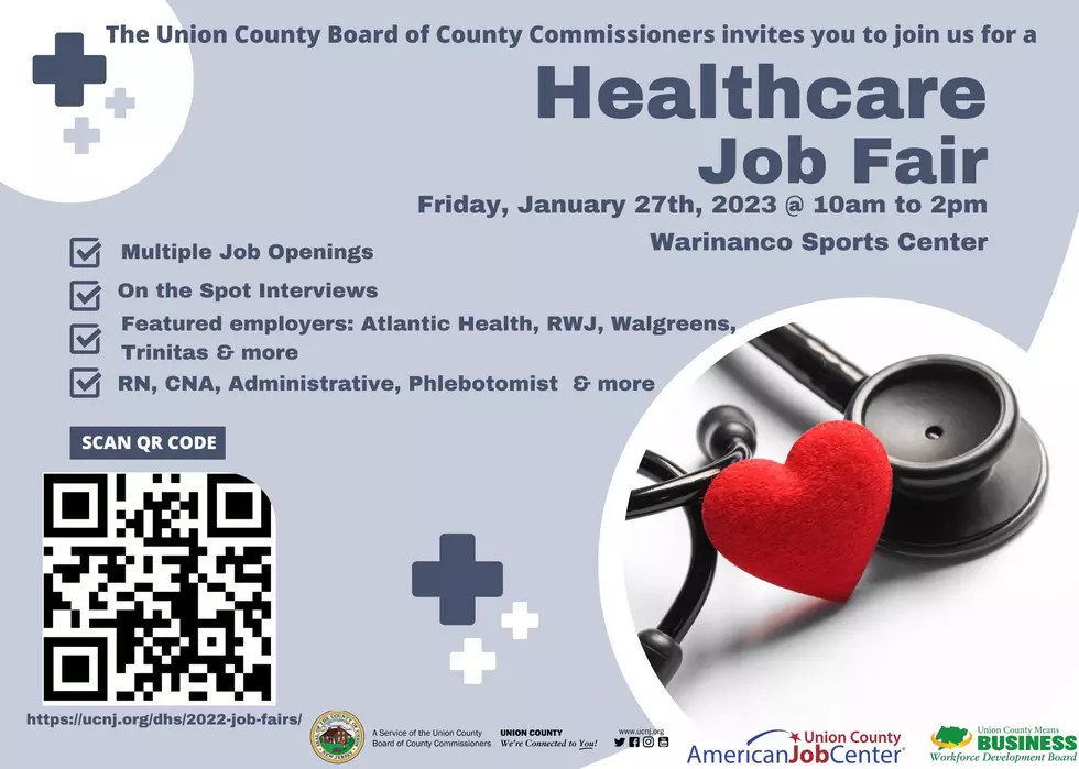 Union County is holding a big health care job fair for all NJ residents