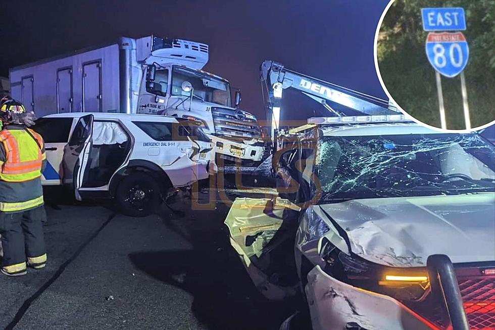 Tow truck smashes into 3 NJ State Police cars on Route 80