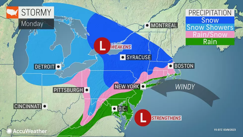 Monday will be messy, with some combination of snow, ice, and rain over New Jersey once again. (Accuweather)