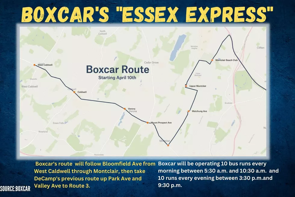The route of Boxcar's Essex Express commuter service into New York City.