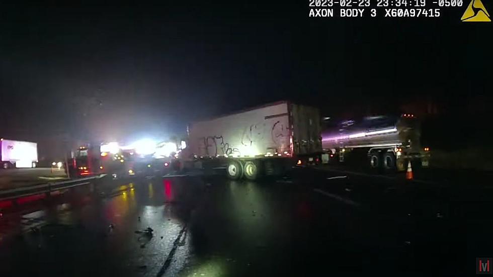 WATCH: Wild video of truck crashing into NJ State Trooper vehicles