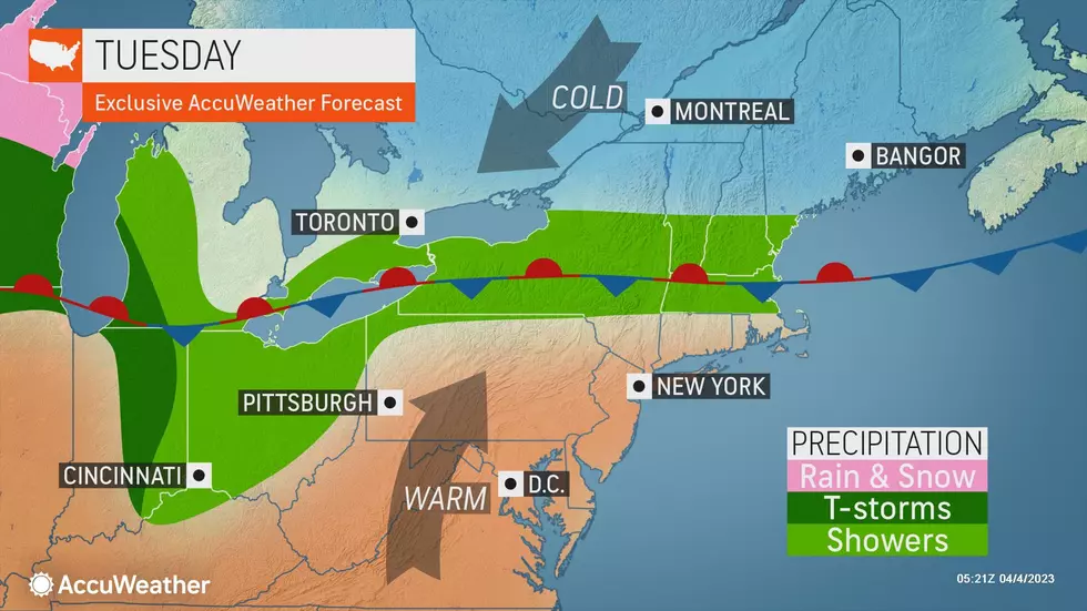New Jersey stays on the warm side Tuesday, with most high temperatures popping above 70 degrees. (Accuweather)