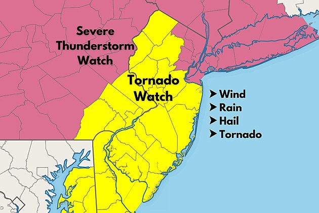 Nasty storms for NJ Saturday: Tornado Watch until 10 p.m.