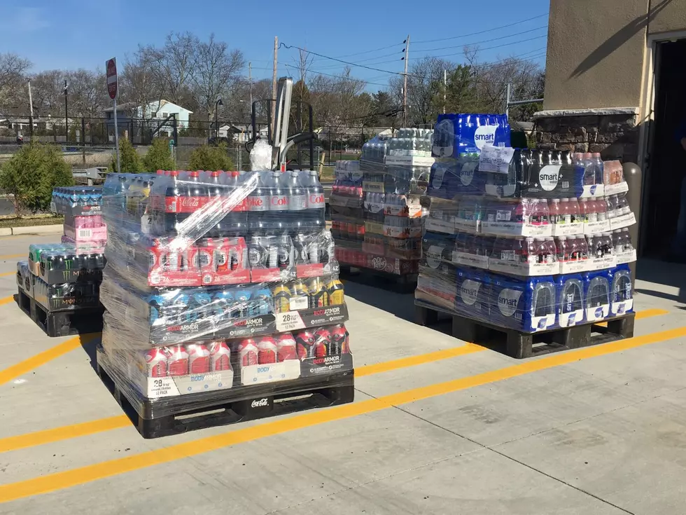 Palettes of drinks waiting to be stored in refrigerators at Wawa on Lanes Mill Rd. in Brick (Dino Flammia, Townsquare Media NJ)