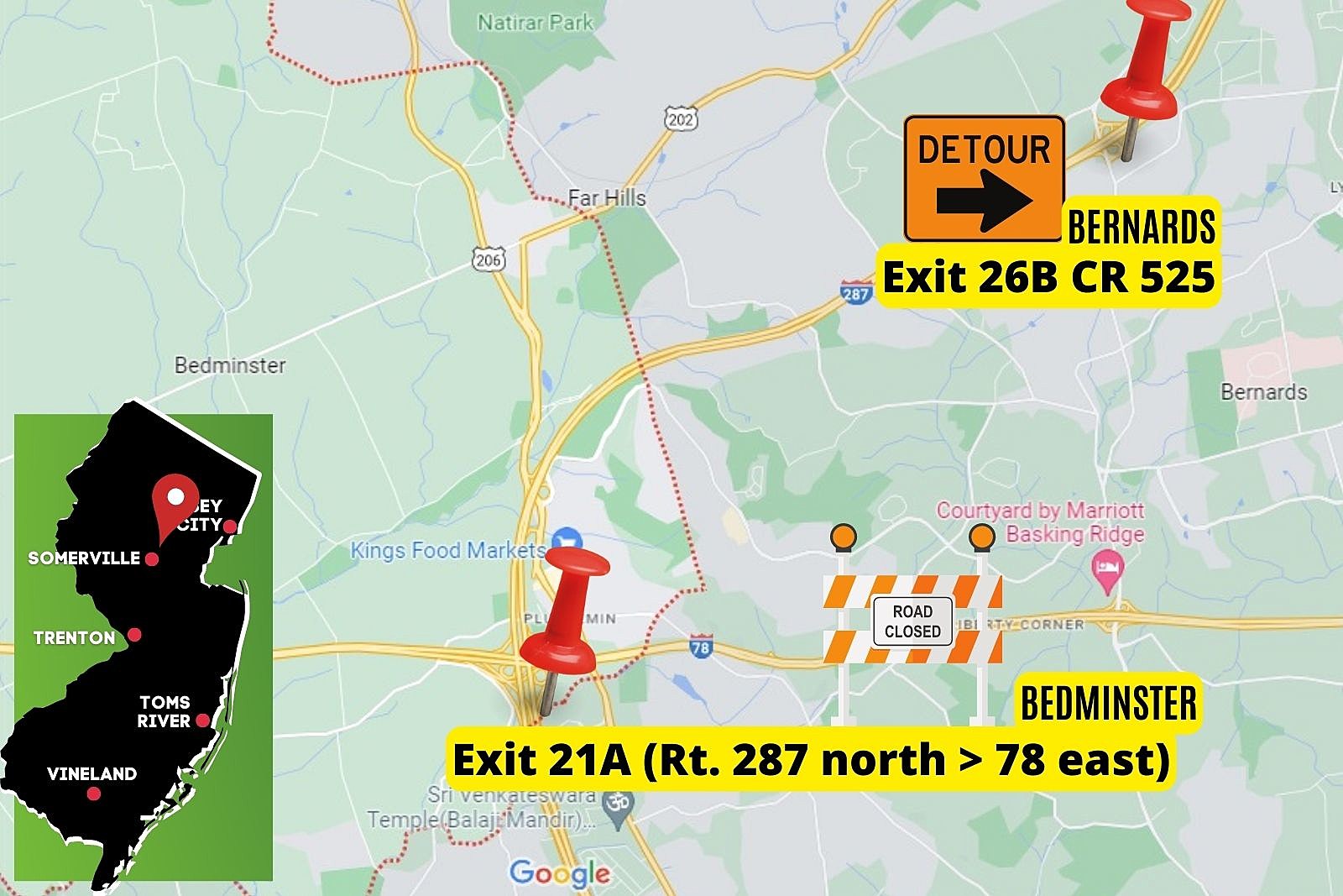 EXIT    台本 4K Interstate I-78 Westbound - Garden State Parkway to I-287