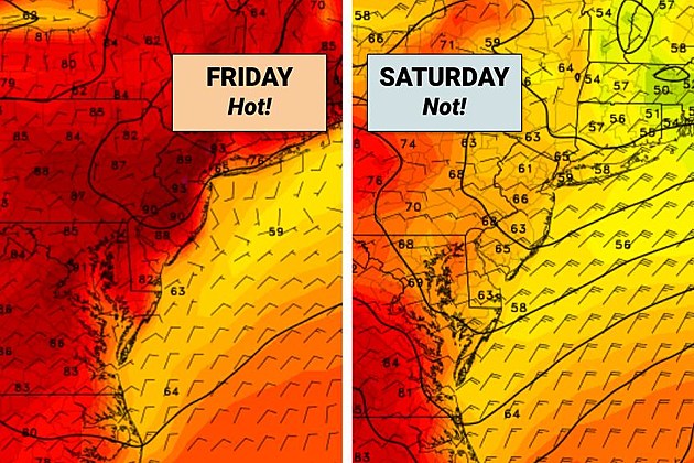 NJ weather: Hot Friday, much cooler with rain showers Saturday
