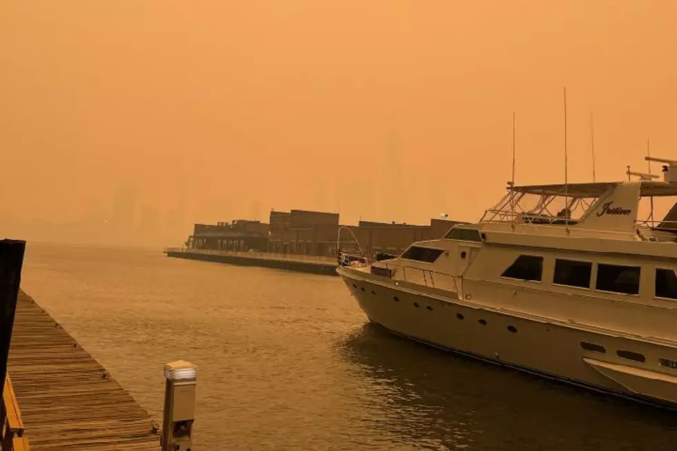 Haze in Jersey City with a barely visible skyline in the distance. (Vin Ebenau/Townsquare Media NJ)
