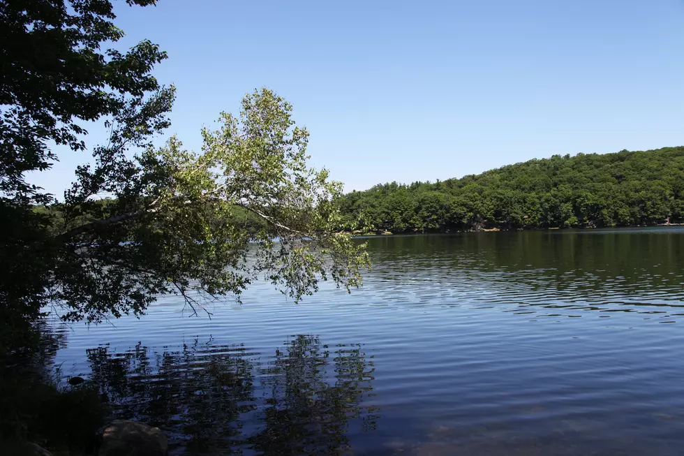 Ramapo Lake view in Ramapo Mountain State Forest in Northern New Jersey