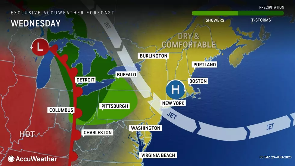 We squeeze out one more comfortable day Wednesday, as intense heat is held well southwest of New Jersey. (Accuweather)