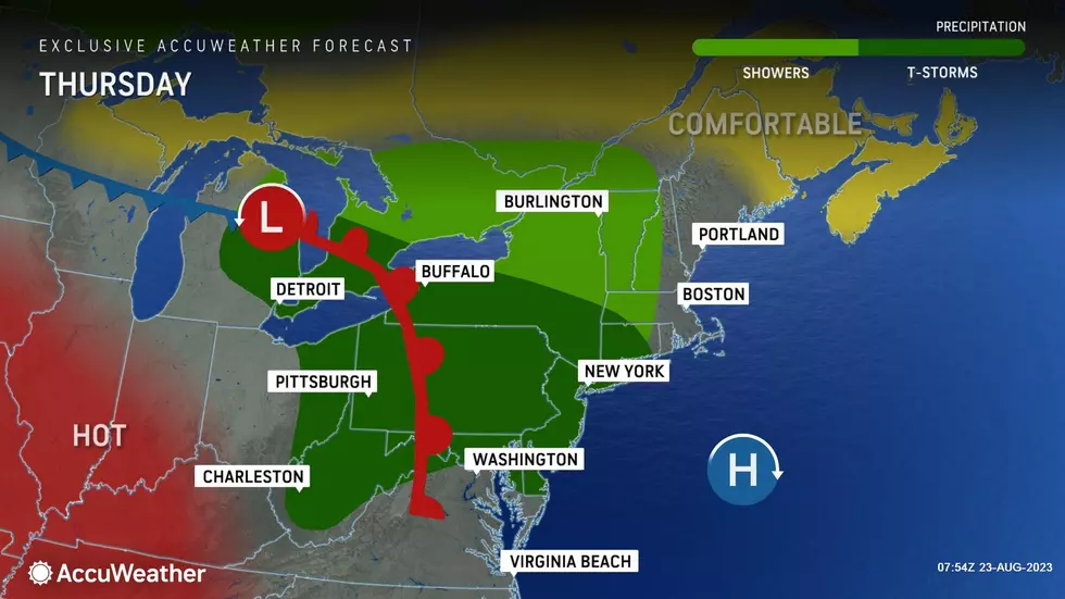 Unsettled weather returns on Thursday, as a warm front pushes into New Jersey. (Accuweather)