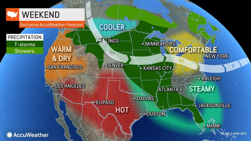This weekend, New Jersey will be in a pleasant slice of the atmosphere, as severe storms and extreme heat stay away. (Accuweather)