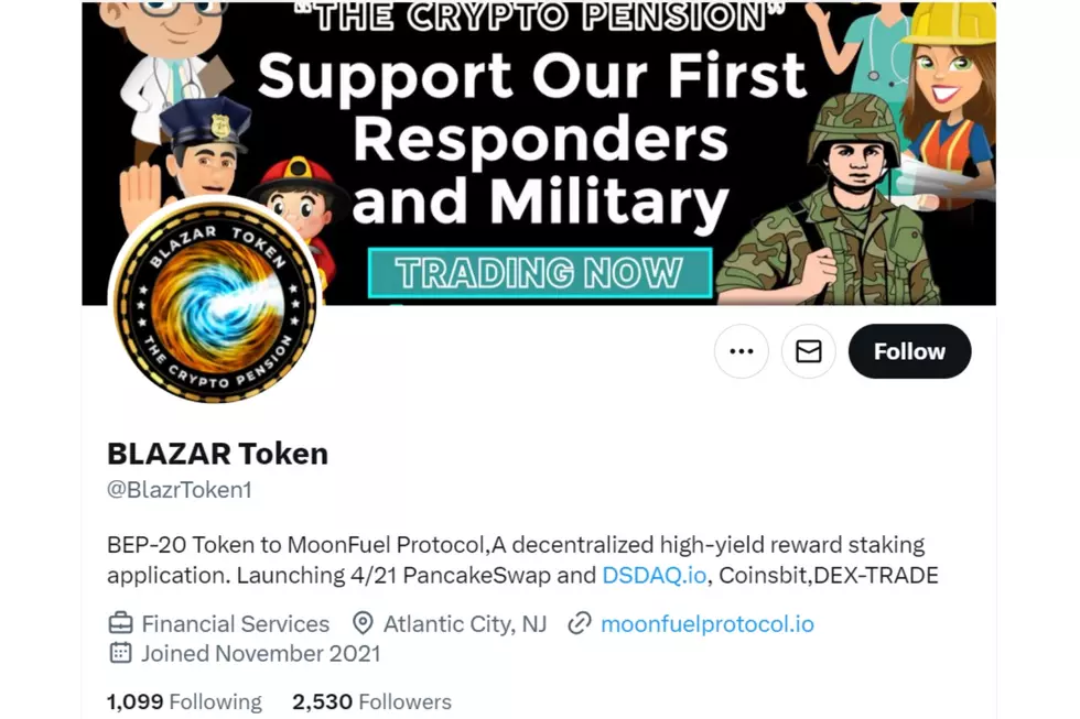 Blazar Token profile screenshot on X.com, formerly known as Twitter, on Aug. 24, 2023.