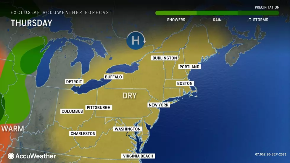 We will enjoy one more spectacularly sunny, completely dry day on Thursday too. But high pressure will be lifting north and east. (Accuweather)