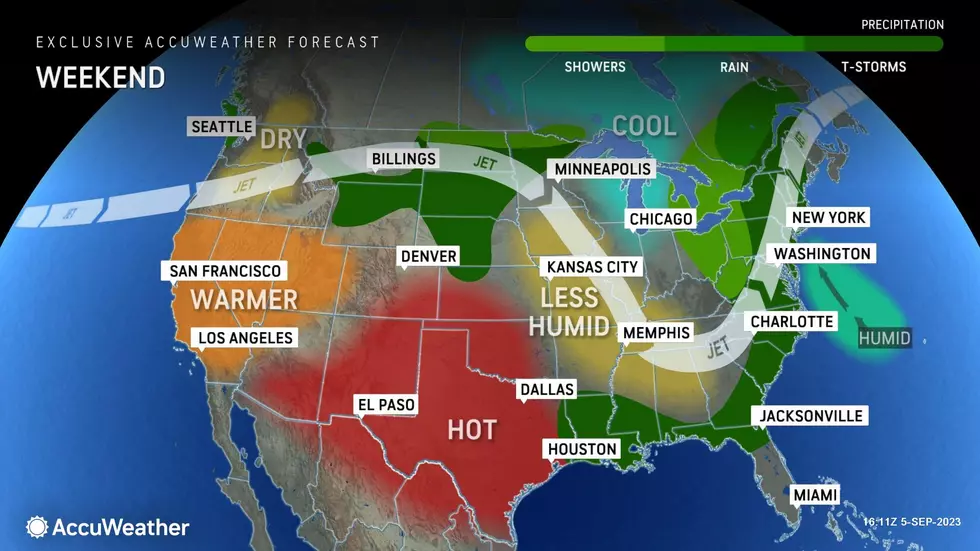 This weekend will turn slightly cooler, but humid and unsettled. (Accuweather)