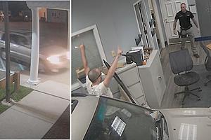 Video shows NJ driver ramming SUV into police station, blaring...
