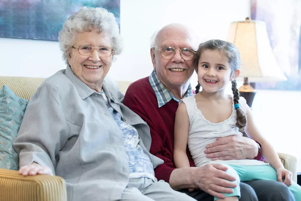 Portrait of grandparents and granddaughter