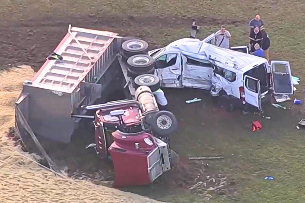 Charges pending after dump truck overturns in South Jersey crash