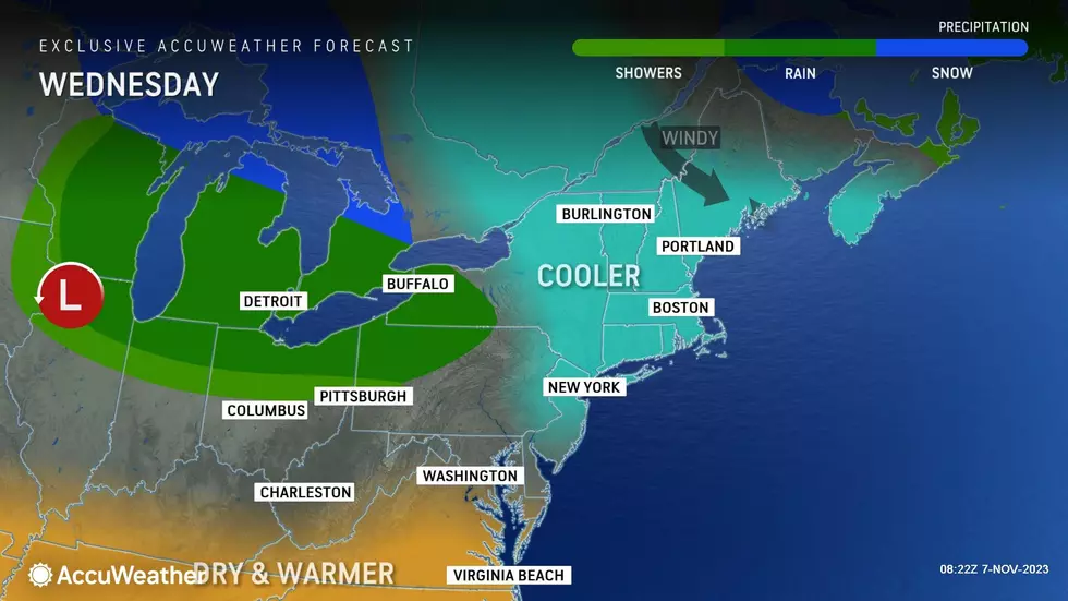 Another cooldown arrives Wednesday, a full 15 degrees cooler than Tuesday. (Accuweather)