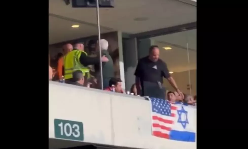 George Norcross was ejected from his luxury box for displaying an American/Israeli flag. Julie Roginski on X