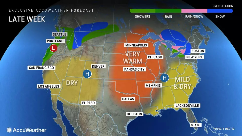 Temperatures will moderate starting on Friday, returning to the 50s (at least) through the weekend. (Accuweather)