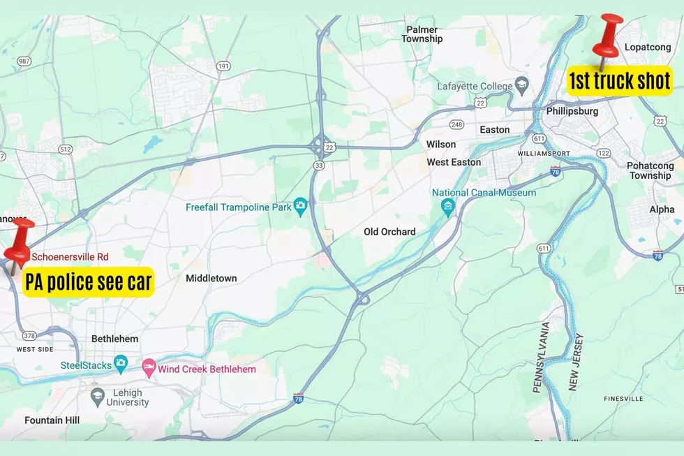 PA and NJ path of chase (Google Maps) Phillipsburg school bus crash