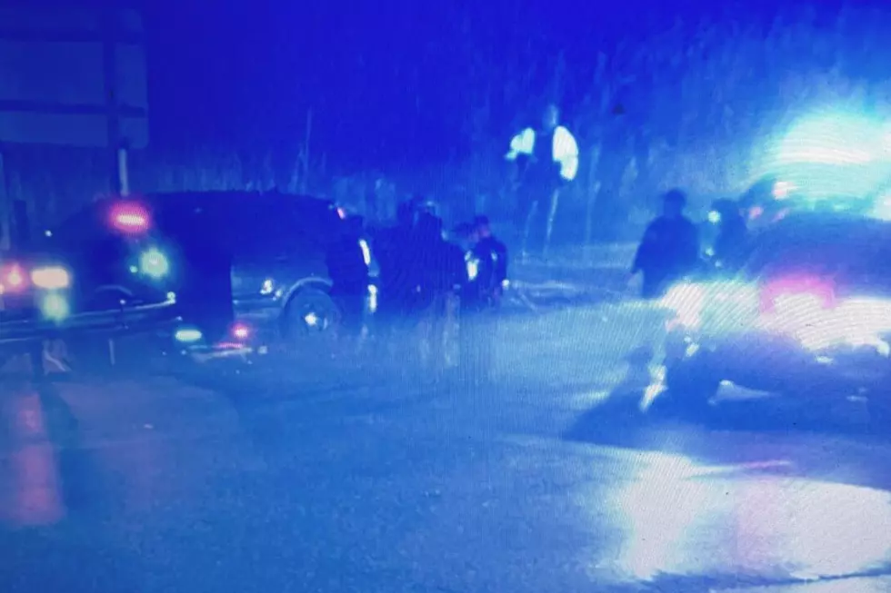 Police vehicles involved in a pursuit and shooting on the Garden State Parkway in Cranford and Woodbridge