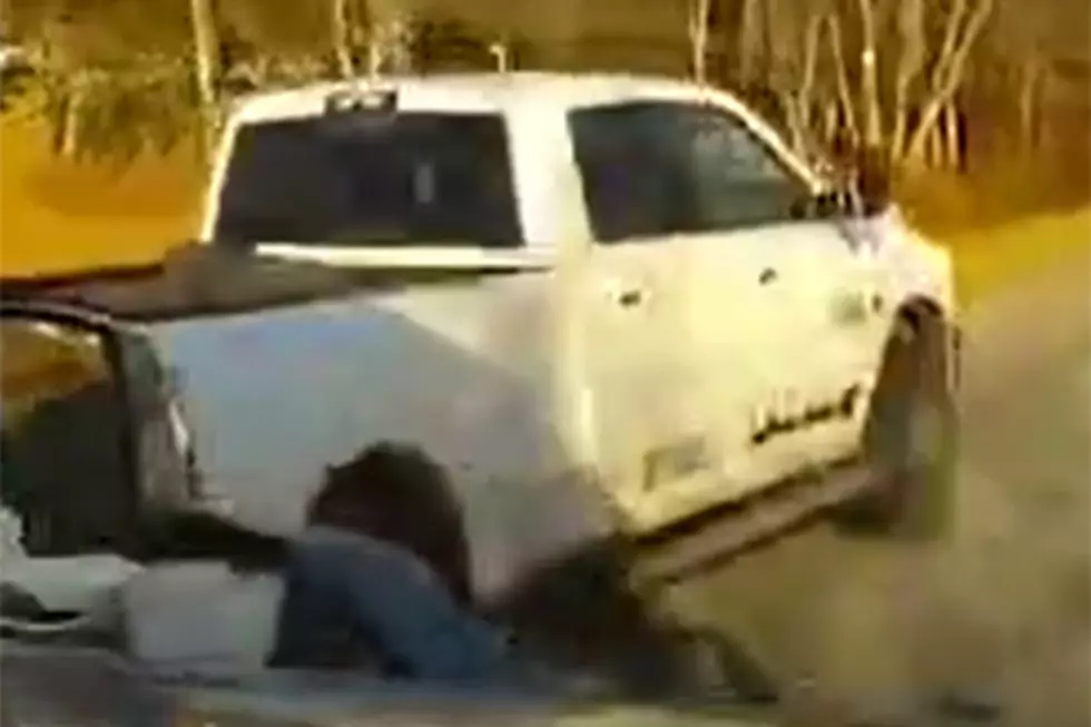 The white Dodge Ram pickup NJSP said was involved in a shooting on I-78. (NJSP)