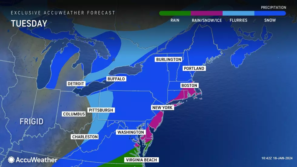Tuesday stays wintry and messy, as snow turns to icy mix and then rain for most of New Jersey. (Accuweather)