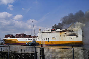 Worker tells of fleeing burning vehicle in cargo ship fire that...