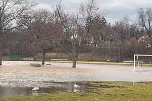 NJ flood waters slowly subside, power restoration nearly done