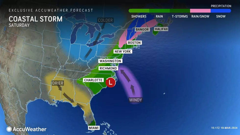 A potent coastal storm looks to soak NJ this weekend, with 1 to 3 inches of rain in the forecast for Saturday. (Accuweather)
