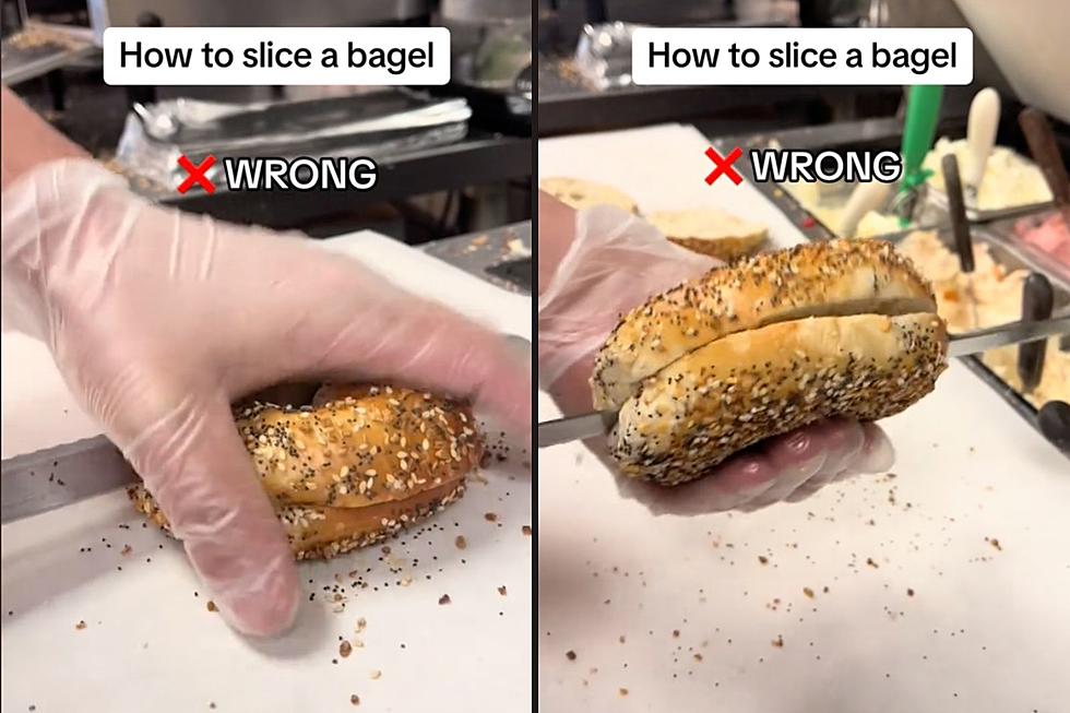 NJ bagel store teaches how to cut a bagel the right way