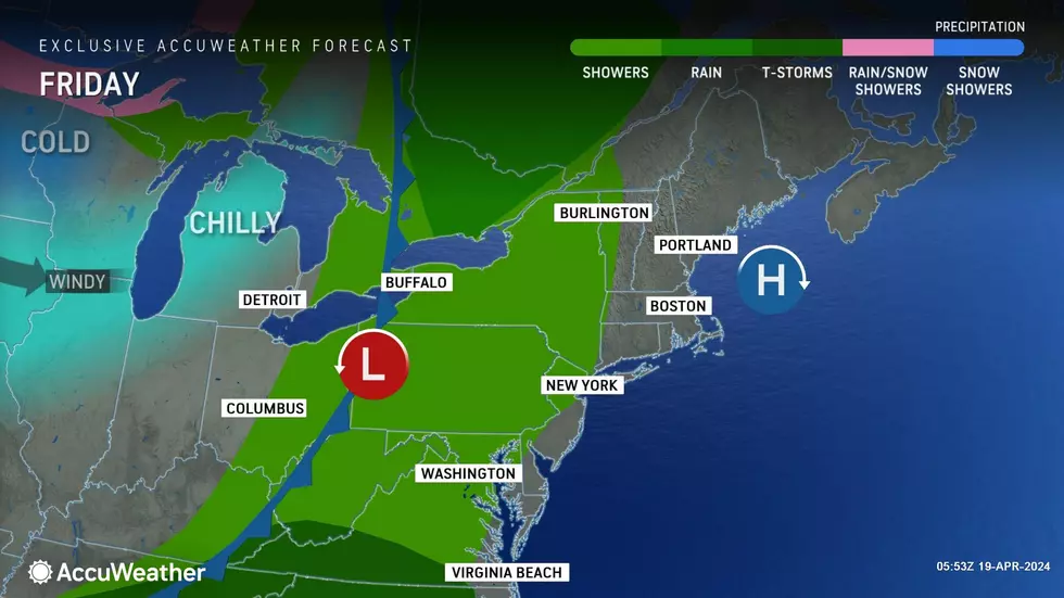 While you may catch an early glimmer of sunshine, clouds and spotty showers are back in NJ's forecast on Friday. (Accuweather)