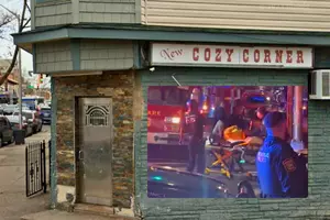 Suspect sought after stolen car pins 2 people at Newark, NJ bar