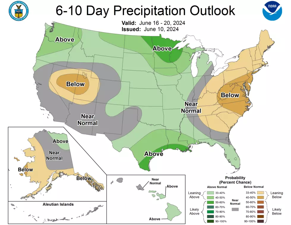 The medium-range forecast for next week stays unusually dry. (NOAA / CPC)
