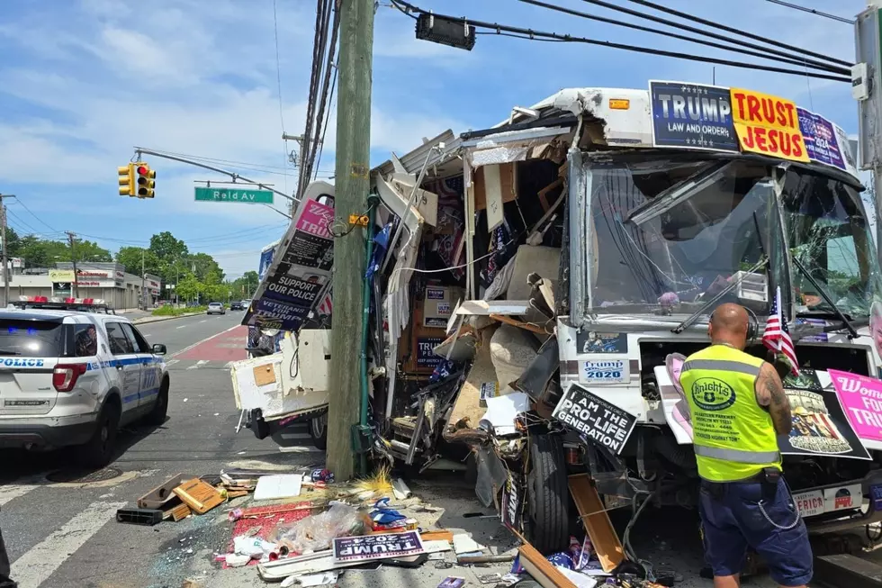 Out-of-control ‘Trump Trailer’ from NJ ends up heavily damaged