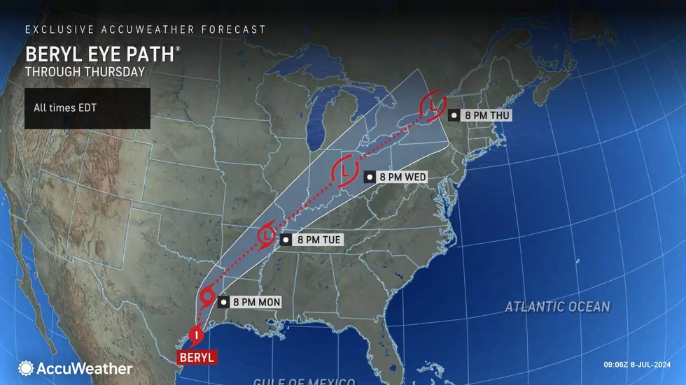 Beryl's circulation is forecast to stay well northwest of New Jersey later this week. (Accuweather)