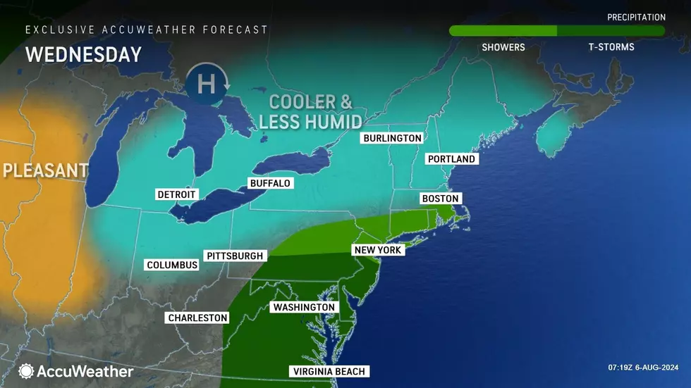 Wednesday will be wet, cloudy, and miserably cool. Temperatures are expected to run 15 to 20 degrees below seasonal normals. (Accuweather)