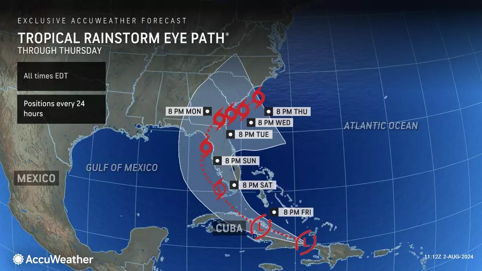 A tropical rainstorm, which may be named Debby this weekend, will be a concern for New Jersey's weather late next week. (Accuweather)