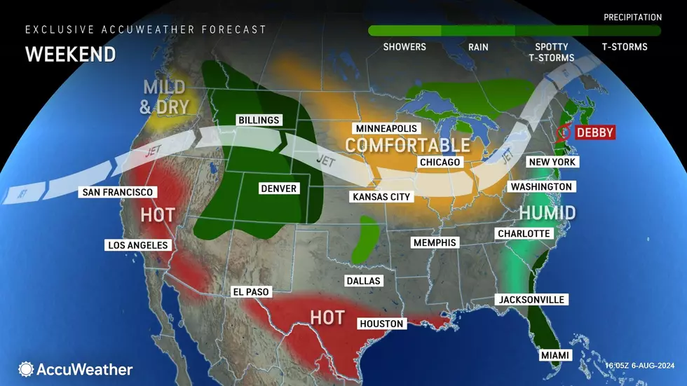 As Debby departs, drier air and clearer skies return to New Jersey this weekend. (Accuweather)