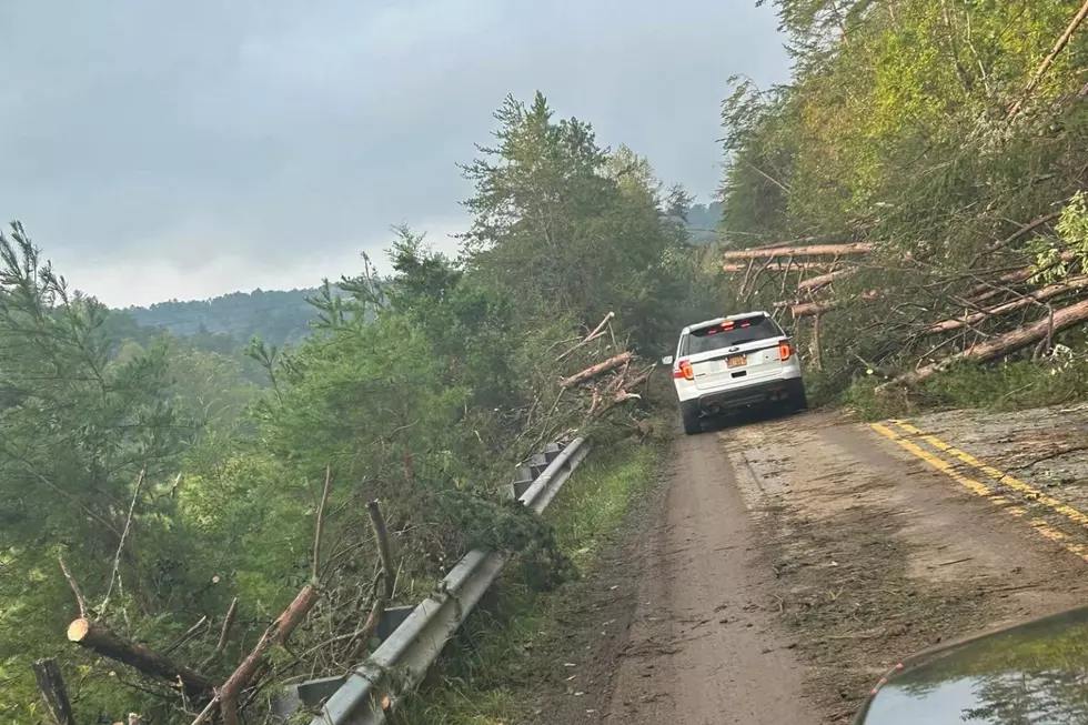 Washed out mountain road in Asheville, N.C