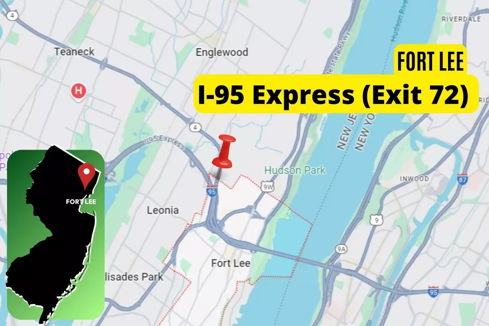 Map shows Route 95 Express near Exit 72 in Fort Lee