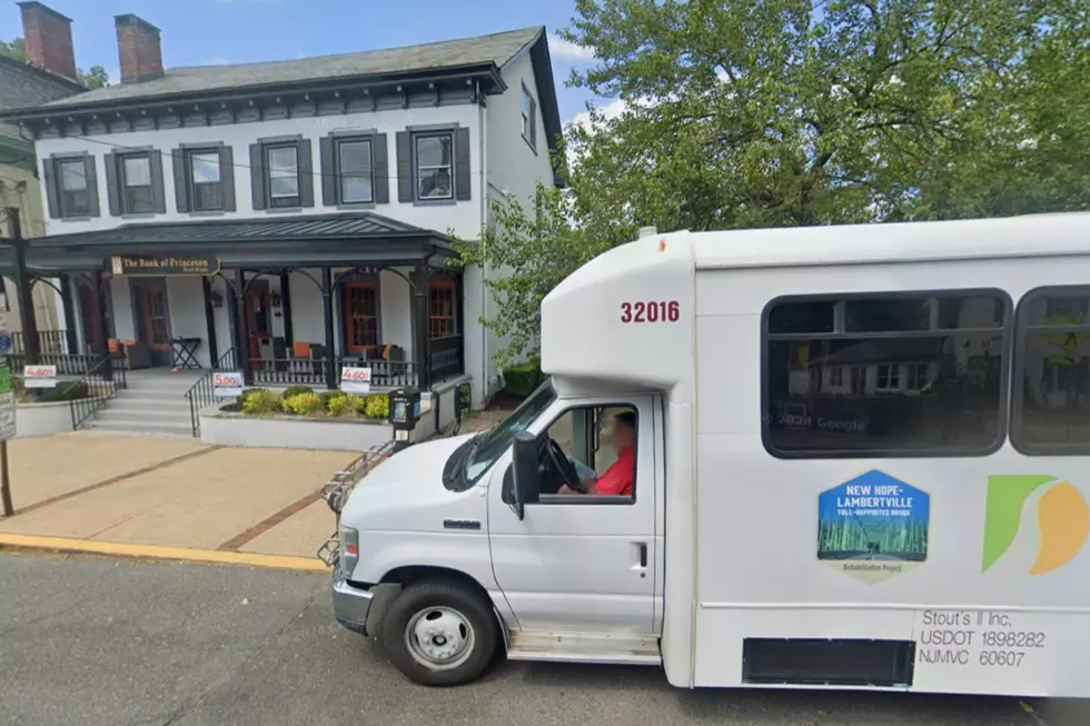 A shuttle at the stop in Lambertville (Google Maps)